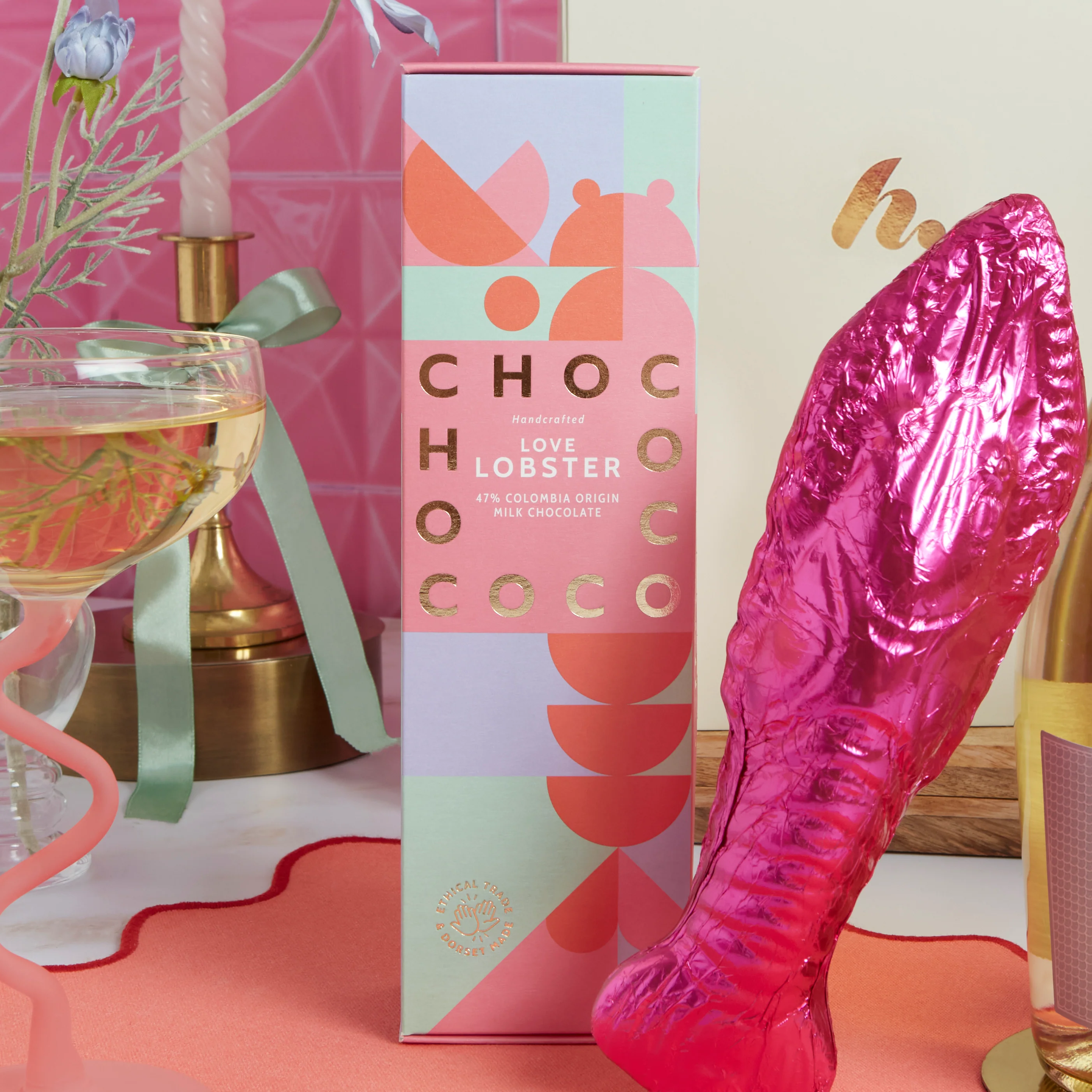 Chocolate Lobster and Prosecco Gift Hamper - Image 3