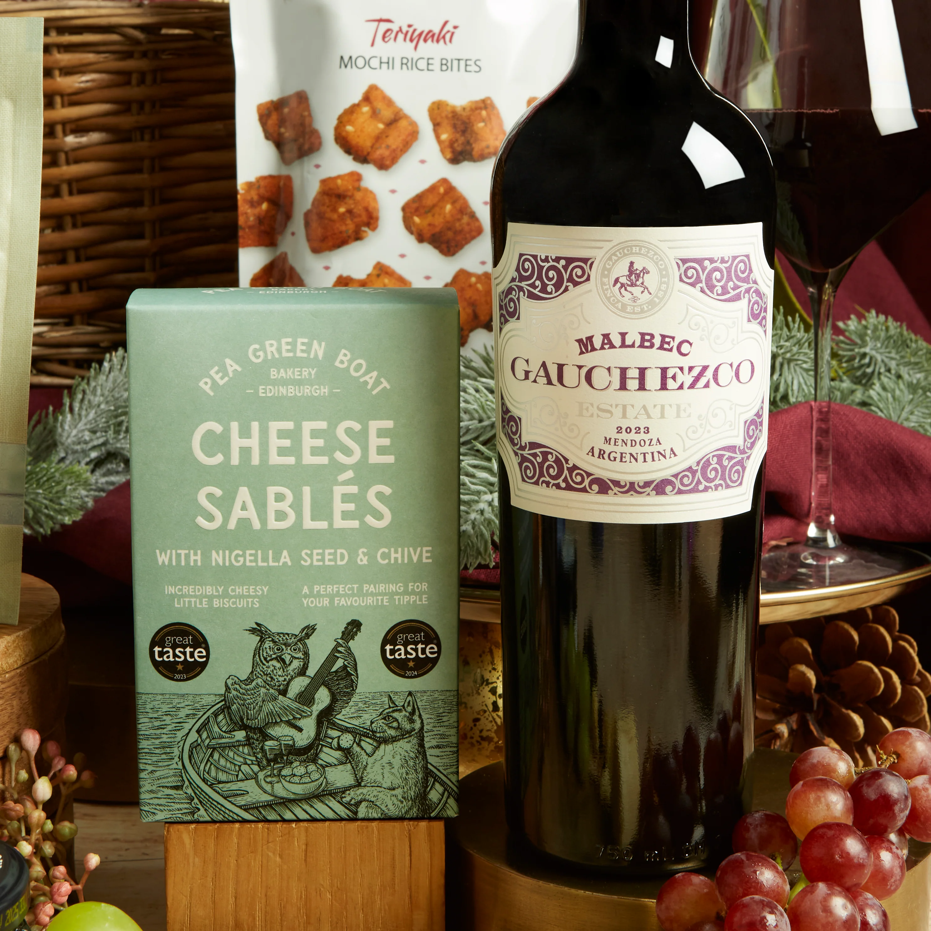 Christmas Eve Wine & Nibbles Gift Basket - Image 4